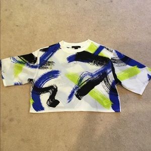 Forever21 crop top, neon 80’s style. Size Med